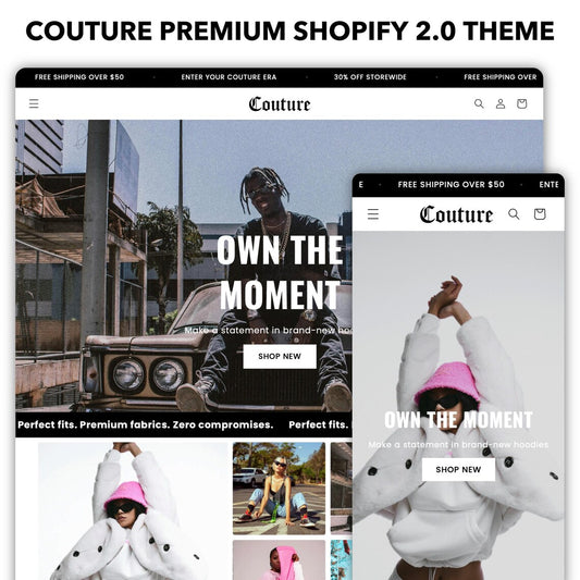 Couture Shopify Theme | Shopify Theme Template | Fashion Shopify Theme | Shopify Clothing | Website Design Template | Shopify Website
