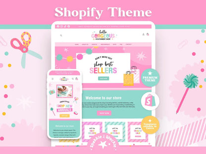 Craft Shopify Theme | Website Template for Handmade Businesses and Creative Shops | Canva Website Banners - HGS01 Sparkle & Speckle