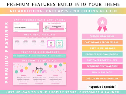 Craft Shopify Theme | Website Template for Handmade Businesses and Creative Shops | Canva Website Banners - HGS01 Sparkle & Speckle