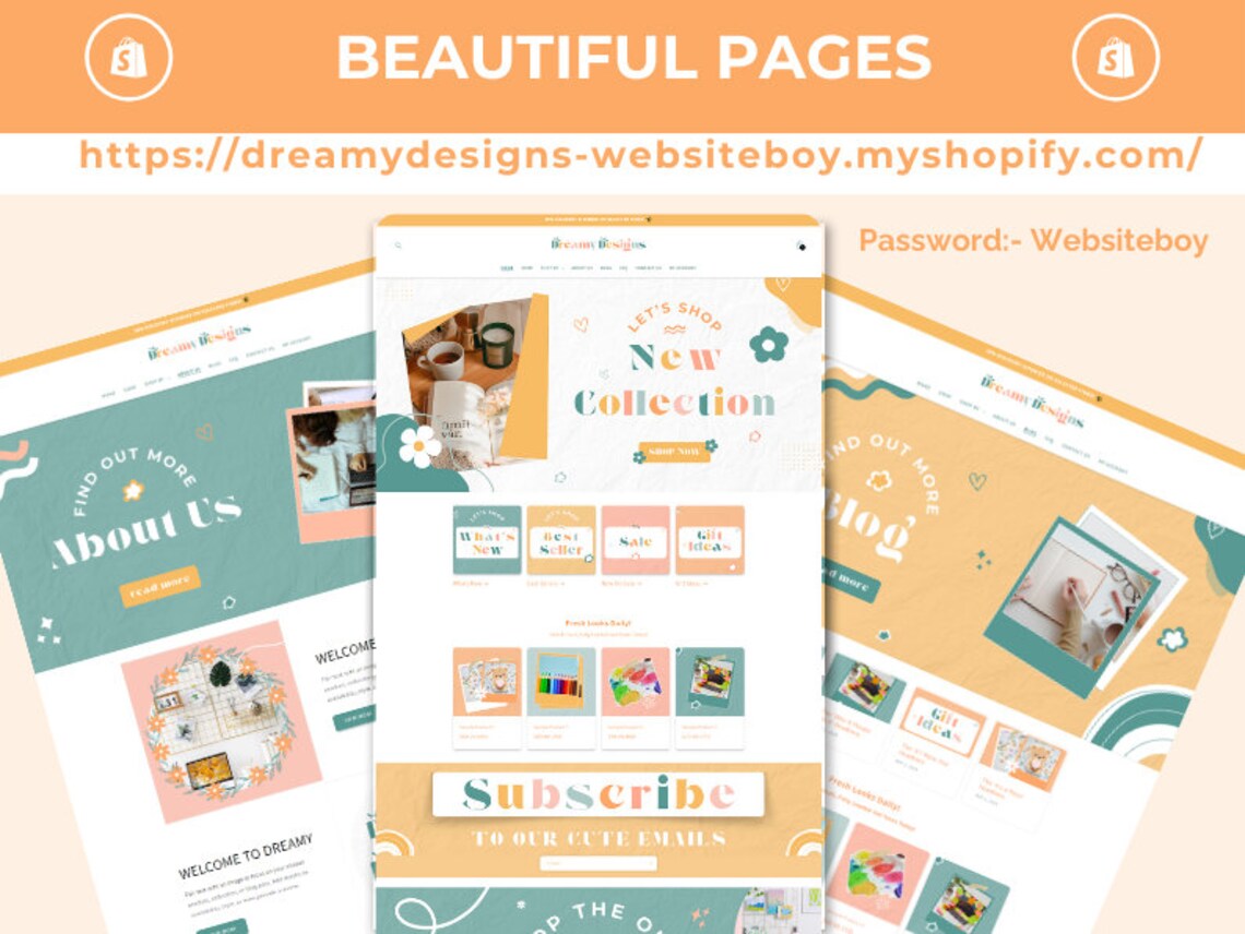 Dreamy Designs Shopify Theme | Colorful Shopify Theme Website Template | OS 2.0