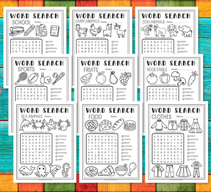 Easy Word Search for Kids; Word Search for Kids; Kids Word Search; Word Search Bundles; Elementary Worksheets; Word Search Puzzle