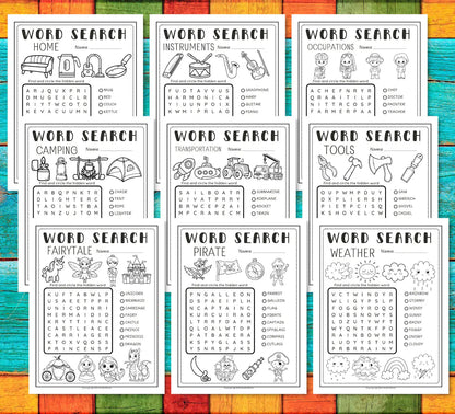 Easy Word Search for Kids; Word Search for Kids; Kids Word Search; Word Search Bundles; Elementary Worksheets; Word Search Puzzle