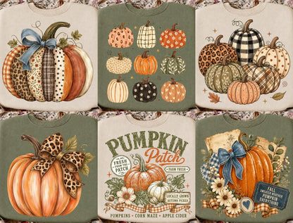 Fall Pumpkin PNG Bundle Autumn Sublimation Designs Coquette Bow Leopard Plaid Pumpkin Shirt Thanksgiving Png Pumpkin Spice