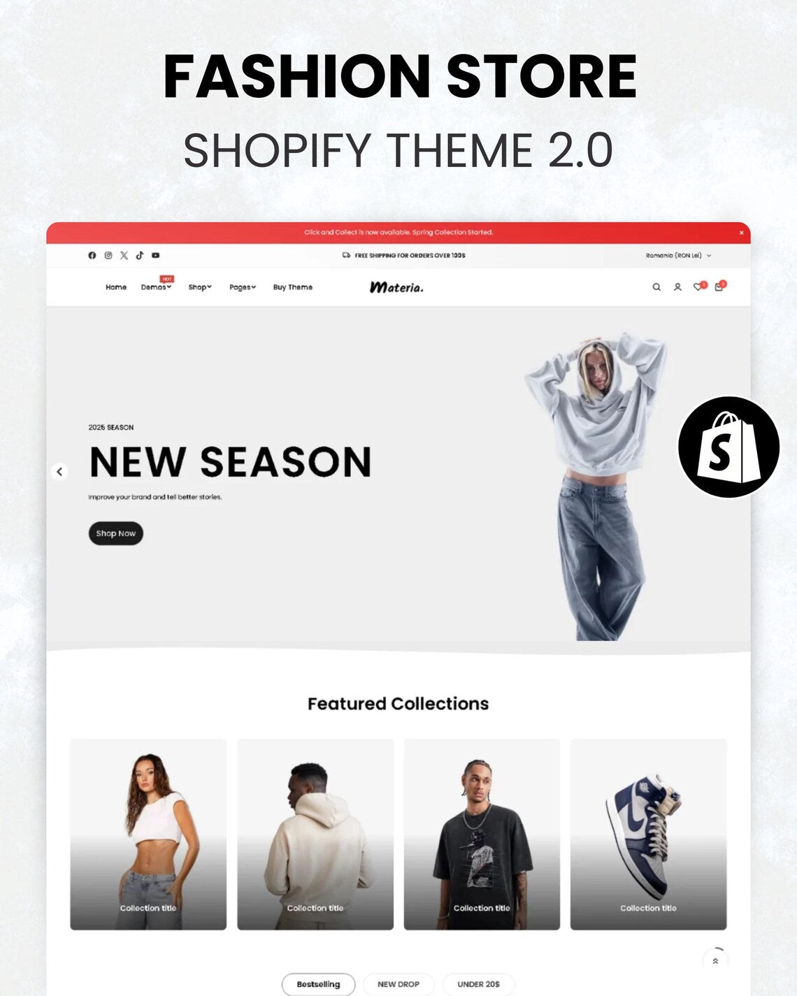 Fashion Shopify Theme : Modern Apparel Template, Clean, SEO Optimized OS 2.0