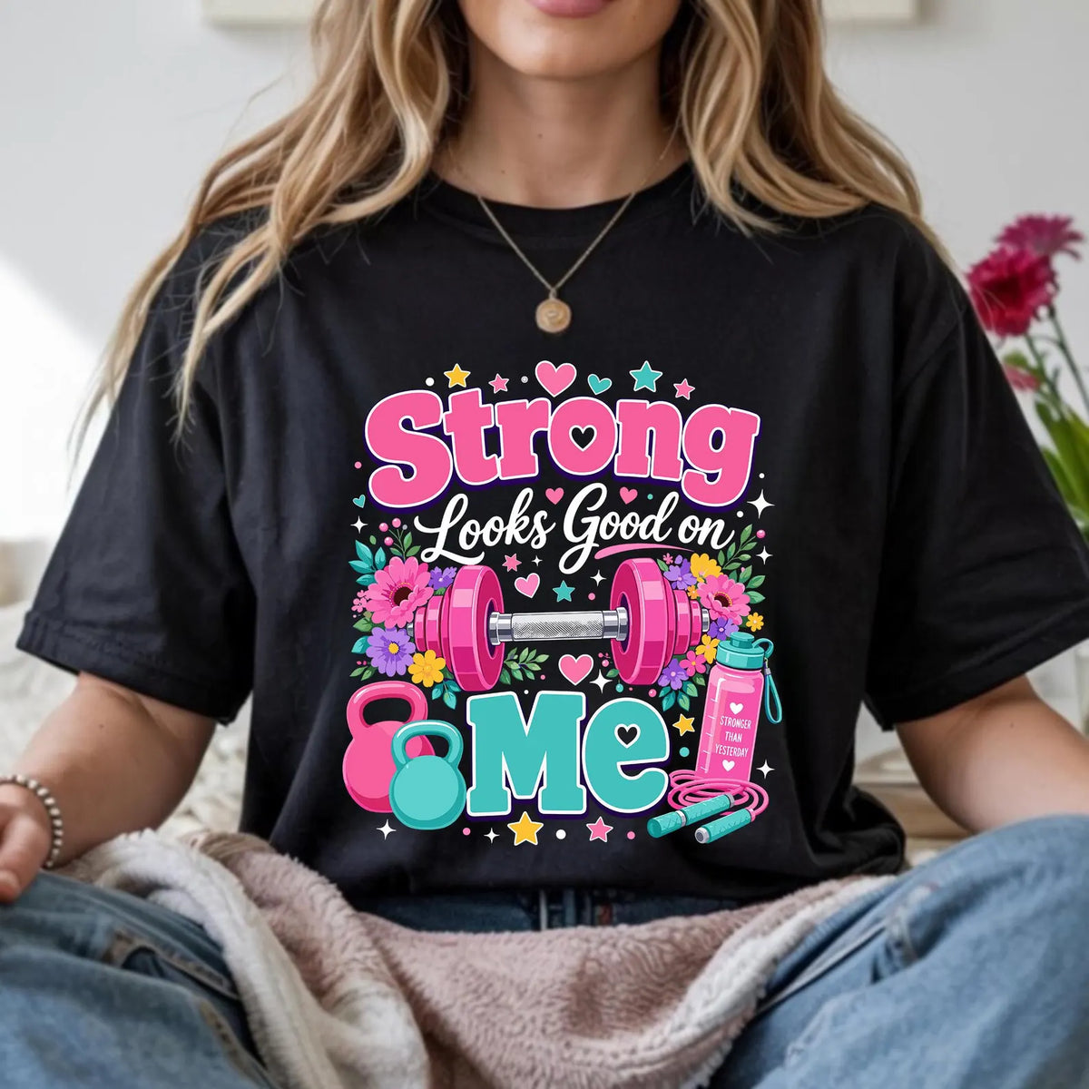 Fitness Workout PNG & SVG Bundle Motivational Gym Quotes Weightlifting Shirt Design Digital Download