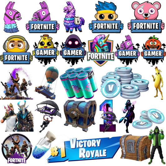 Fort Game PNG Bundle (Digital Download) Shooting Game PNG, Gaming Clipart Bundle, Gamer Room Decor Designs For Stickers and Prints Nite Game