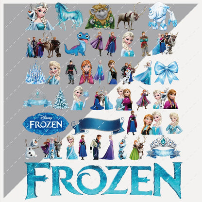 Frozen Princess Watercolor PNG Clipart Bundle Digital Download
