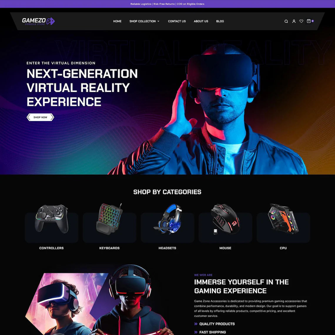 Gaming Shopify Theme, Game Store Website Template, eCommerce Gaming Accessories Theme, Digital Download Shopify Store Design
