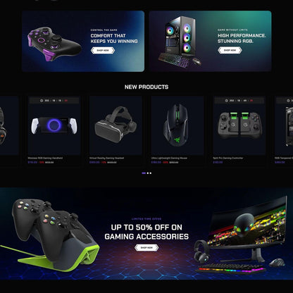 Gaming Shopify Theme, Game Store Website Template, eCommerce Gaming Accessories Theme, Digital Download Shopify Store Design