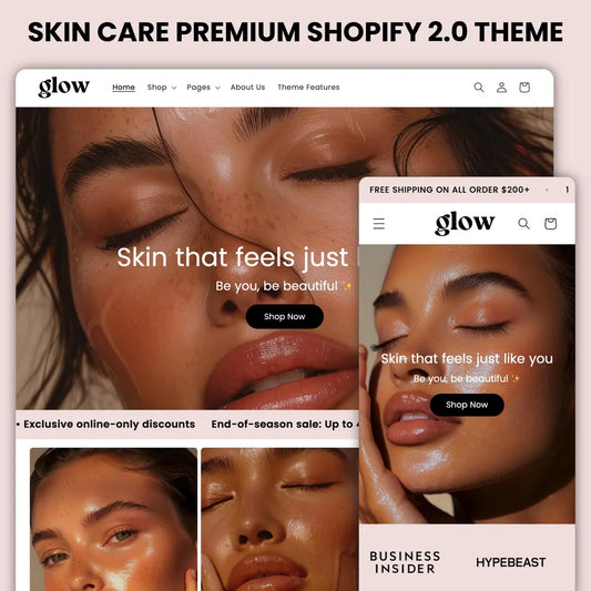 Glow Skin Shopify Theme | Shopify Theme Template | Premium Shopify Theme | Shopify Theme | Website Design Template | Shopify Website