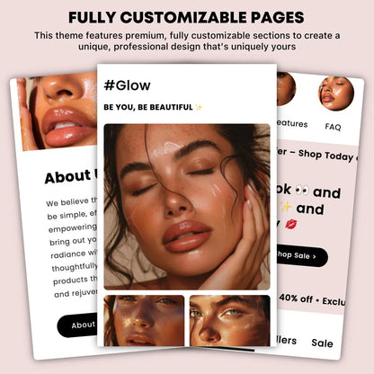 Glow Skin Shopify Theme | Shopify Theme Template | Premium Shopify Theme | Shopify Theme | Website Design Template | Shopify Website