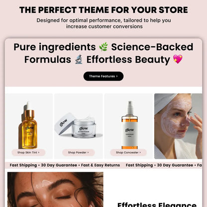 Glow Skin Shopify Theme | Shopify Theme Template | Premium Shopify Theme | Shopify Theme | Website Design Template | Shopify Website