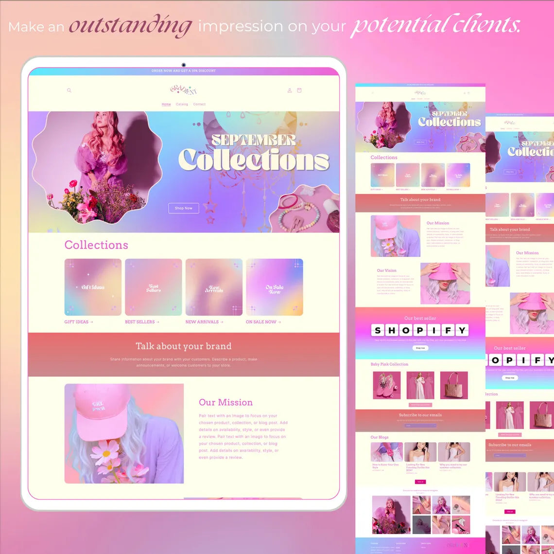 Gradient theme Boutique Shopify Theme | gradient Shopify Template | patel, Minimal & Cute Design | Editable Canva Templates | Shopify OS 2.0