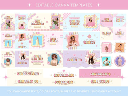 Groovy Shopify Theme Template,pink Shopify Boutique theme with canva banners,Neutral Website,Shopify Banner Template with Shopify Planner