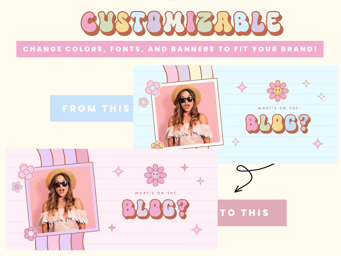 Groovy Shopify Theme Template,pink Shopify Boutique theme with canva banners,Neutral Website,Shopify Banner Template with Shopify Planner