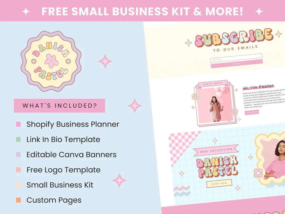 Groovy Shopify Theme Template,pink Shopify Boutique theme with canva banners,Neutral Website,Shopify Banner Template with Shopify Planner