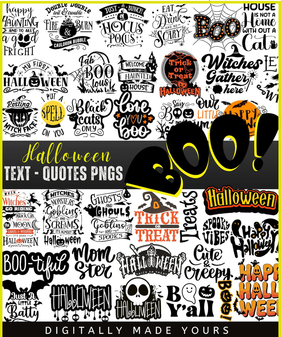 Halloween Mega Bundle, Horror Movie PNG, Neon Halloween Bundle, Fall Png Bundle, Spooky Vibes, Trick Or Treat, Cartoon, Invite, Games