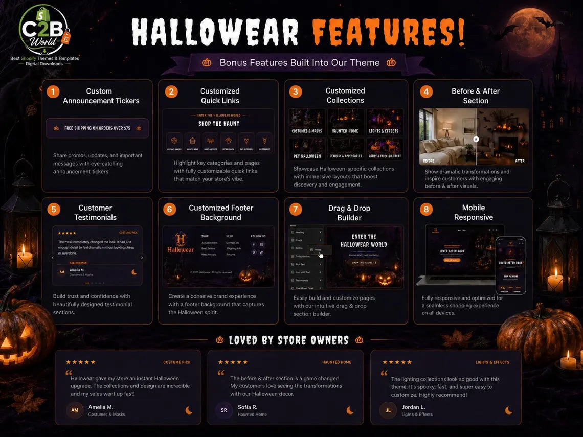 Halloween Shopify Theme | Dark Shopify Template | Spooky Store 2.0 (Digital Download)
