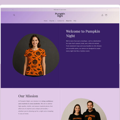 Halloween Shopify Theme | Spooky Boutique Website Design Template, Shopify 2.0 Editable Canva Banners