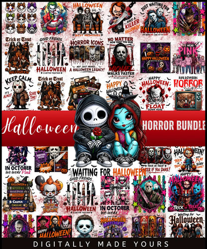 Halloween Mega Bundle, Horror Movie PNG, Neon Halloween Bundle, Fall Png Bundle, Spooky Vibes, Trick Or Treat, Cartoon, Invite, Games