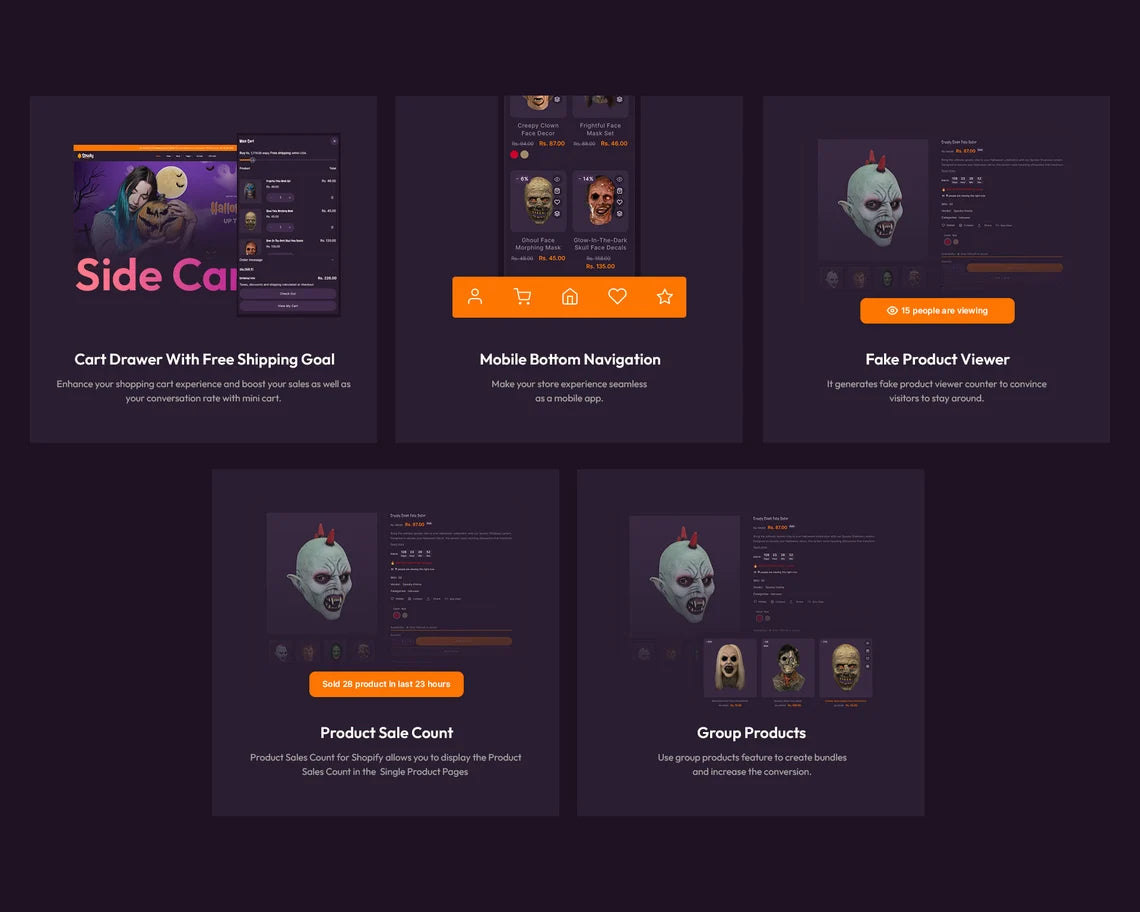 Halloween Shopify Theme, Spooky Store Template, Costume Shop Website Design, Seasonal Ecommerce Theme