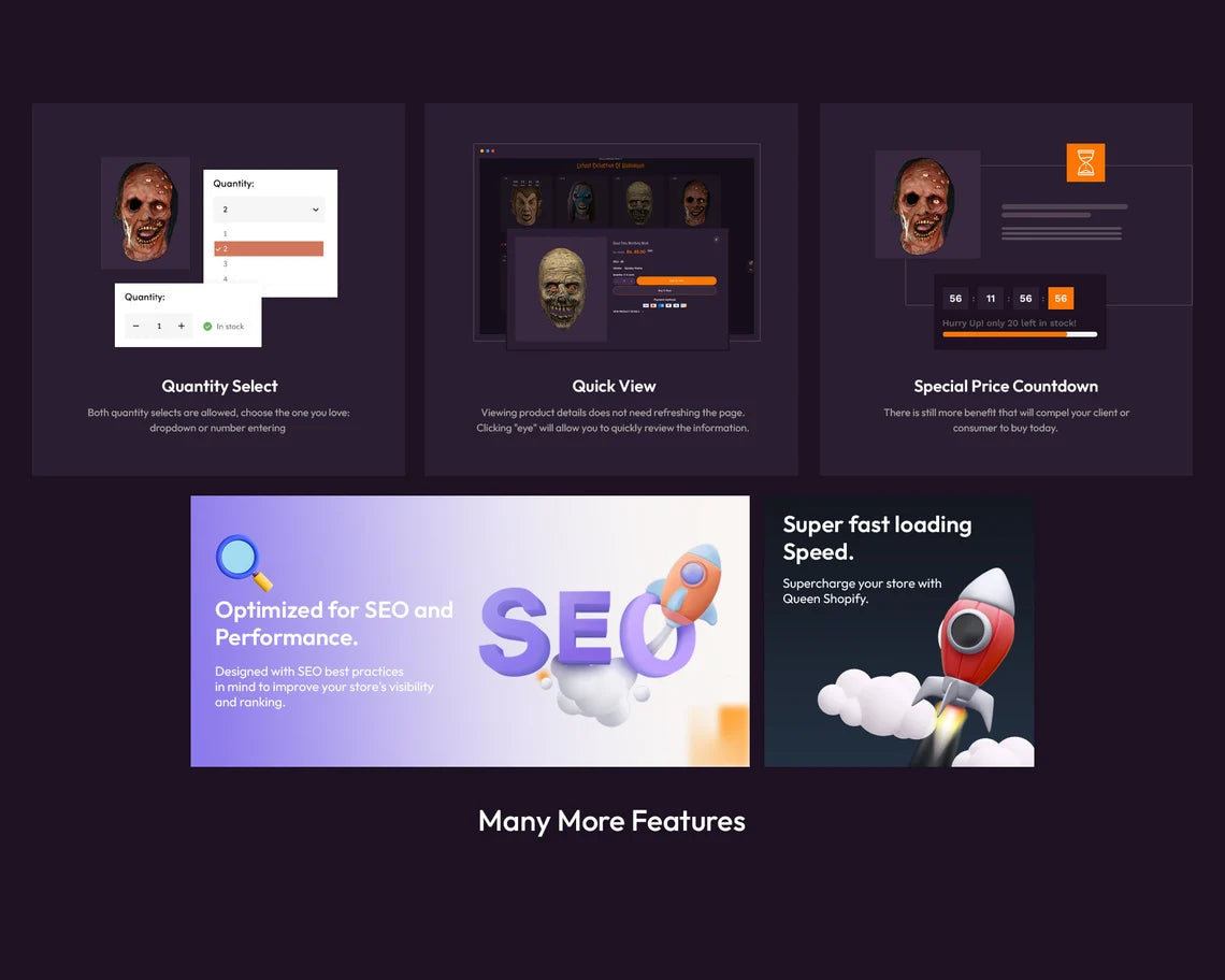 Halloween Shopify Theme, Spooky Store Template, Costume Shop Website Design, Seasonal Ecommerce Theme