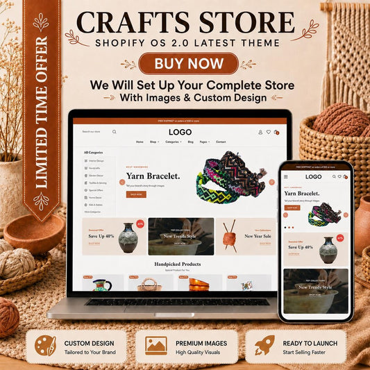 Handmade Shopify Theme | Craft Store Template, Artisan Boutique Website, Shopify OS 2.0
