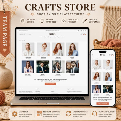 Handmade Shopify Theme | Craft Store Template, Artisan Boutique Website, Shopify OS 2.0