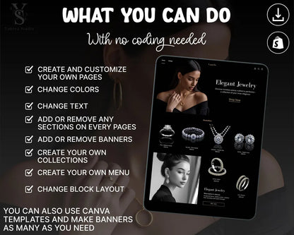 Jewelry Shopify Theme | Elegant Jewelry Ecommerce Theme | Boutique Accessories Website Template