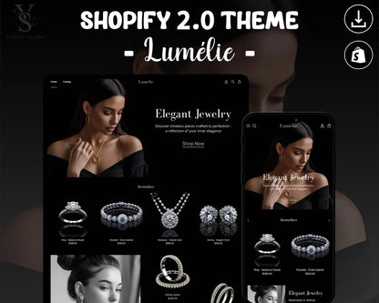 Jewelry Shopify Theme | Elegant Jewelry Ecommerce Theme | Boutique Accessories Website Template
