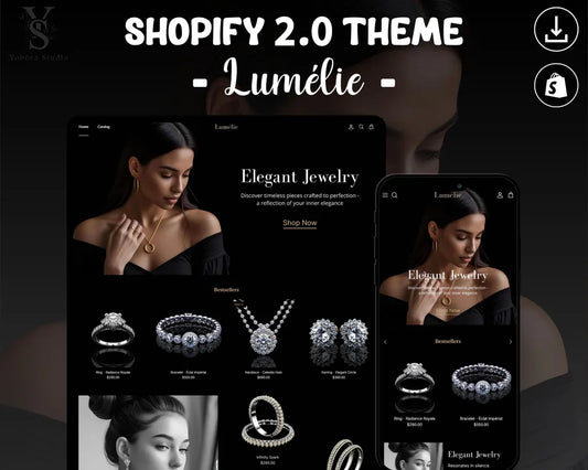 Jewelry Shopify Theme | Elegant Jewelry Ecommerce Theme | Boutique Accessories Website Template