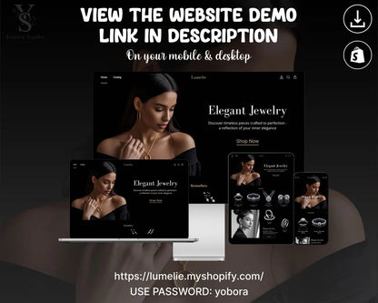 Jewelry Shopify Theme | Elegant Jewelry Ecommerce Theme | Boutique Accessories Website Template