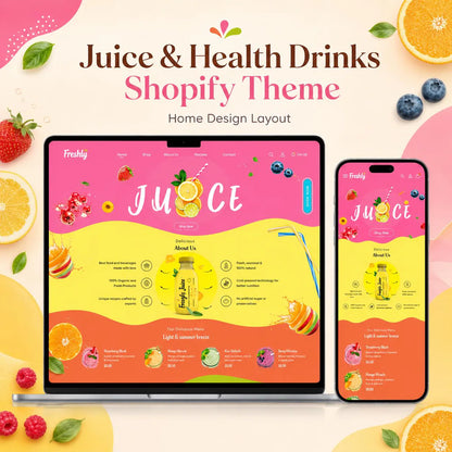 Juice Shopify Theme | Organic Juice, Smoothie & Health Drink Store Template | Digital Download Shopify Theme