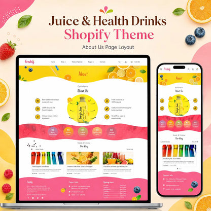 Juice Shopify Theme | Organic Juice, Smoothie & Health Drink Store Template | Digital Download Shopify Theme