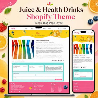 Juice Shopify Theme | Organic Juice, Smoothie & Health Drink Store Template | Digital Download Shopify Theme