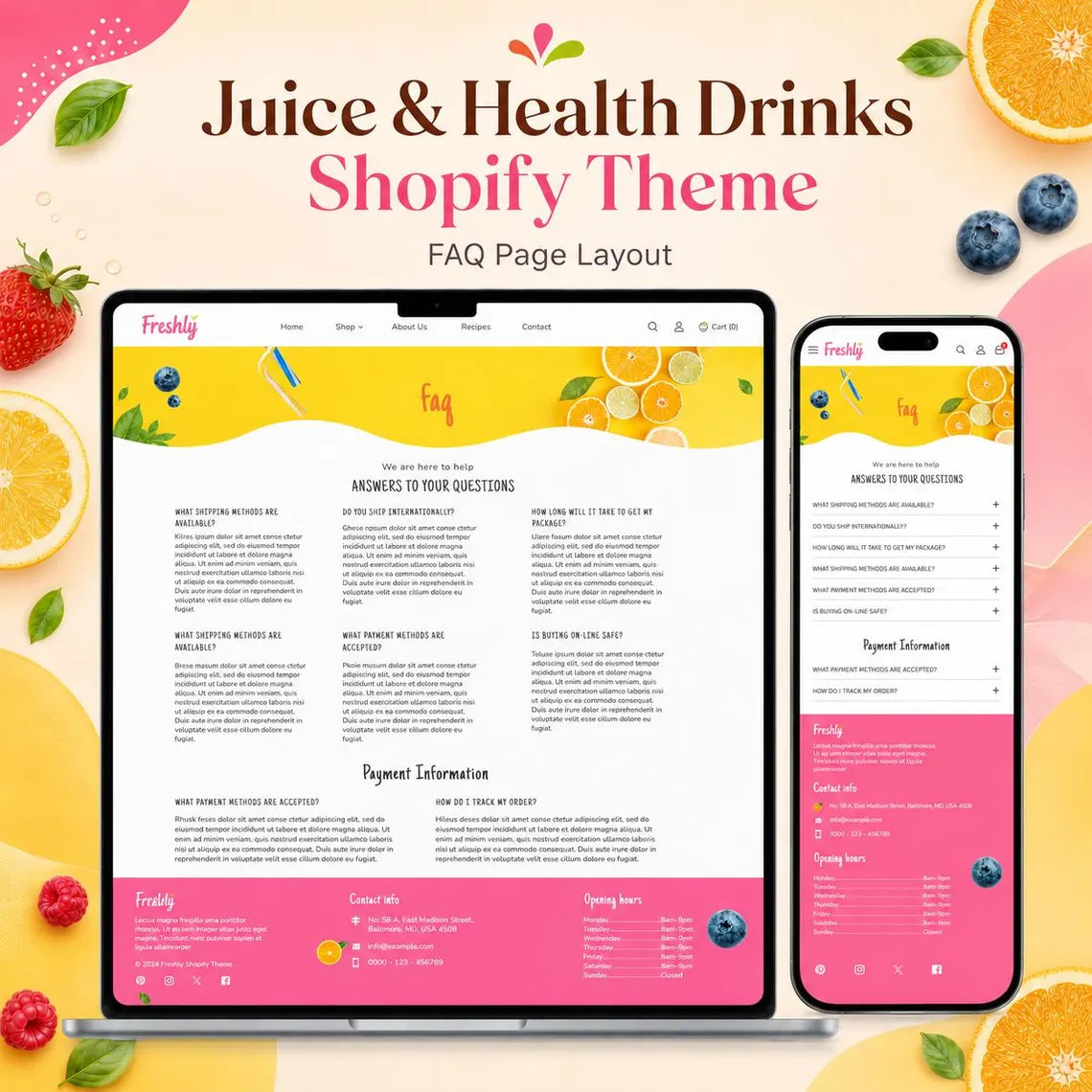 Juice Shopify Theme | Organic Juice, Smoothie & Health Drink Store Template | Digital Download Shopify Theme