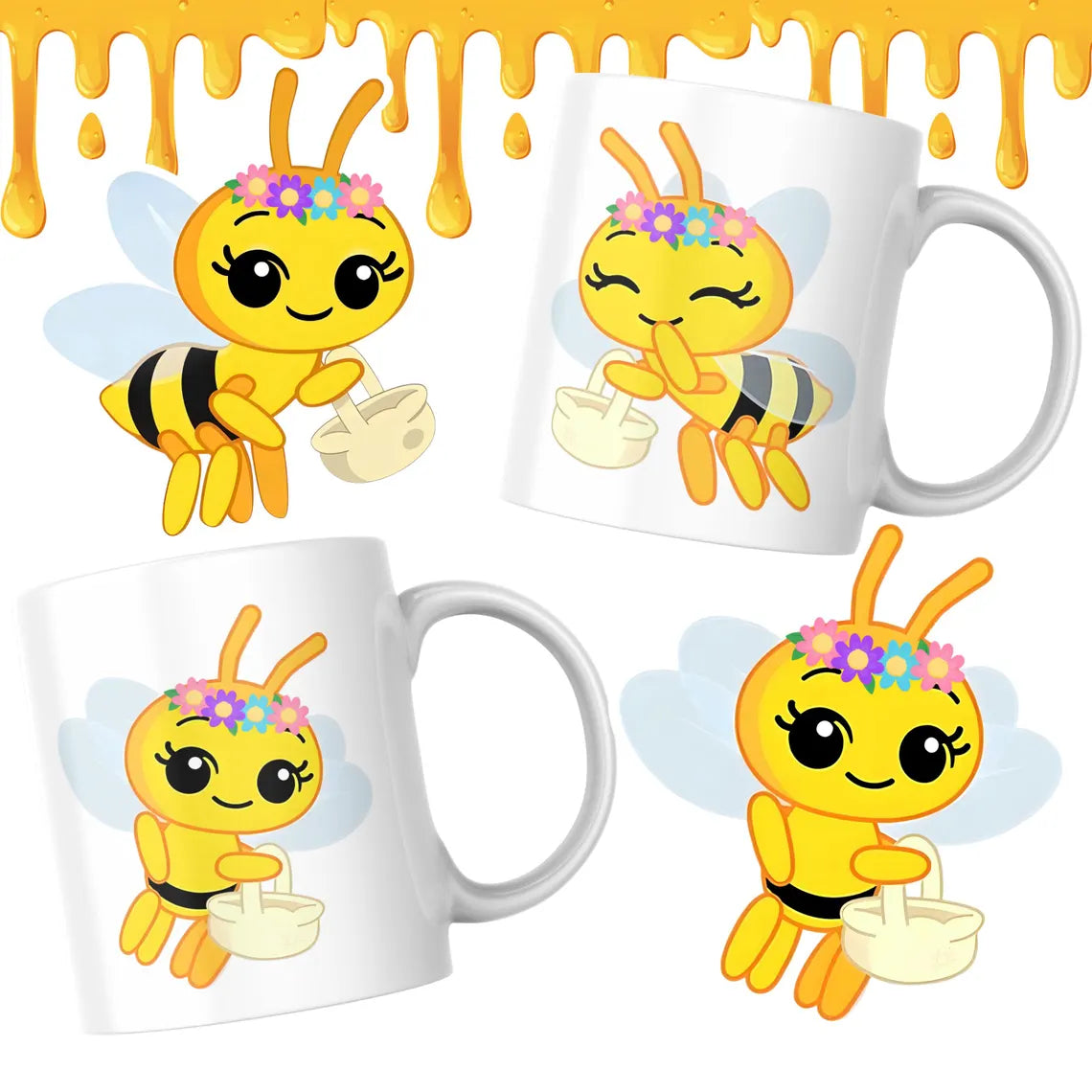 Little Bee Plim Plim Clipart Bundle: Abejita chiquitita 55 PNG Images (Digital Download)