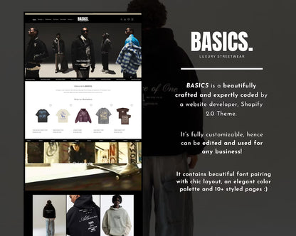 Luxury Clothing Shopify Theme | Dark Fashion Store Template | Streetwear & Boutique Shopify 2.0 Theme | Easy Setup + Customizable | Website
