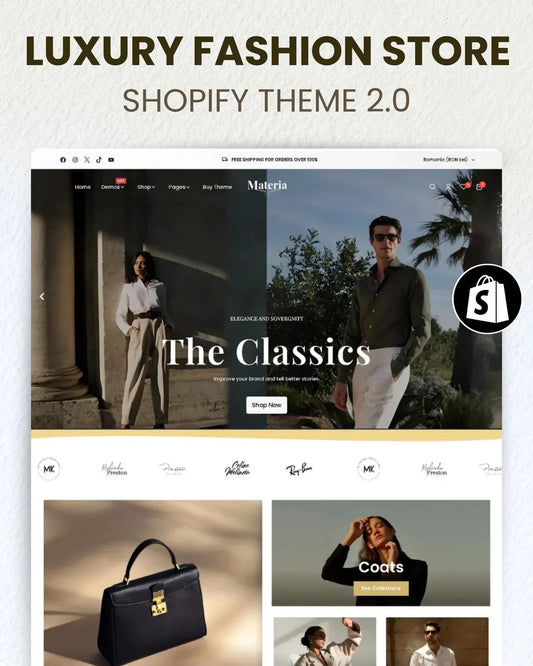 Luxury Fashion Shopify Theme : Modern, Clean, SEO Optimized OS 2.0