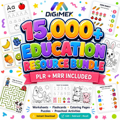 Mega Kids Learning Activities Bundle: 15,000+ Printable Educational Games (PLR/MRR)