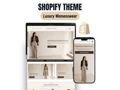 Minimal Luxury Shopify Theme for Womenswear Clothing Boutiques Fashion Brands & Apparel Stores Shopify 2.0 Template