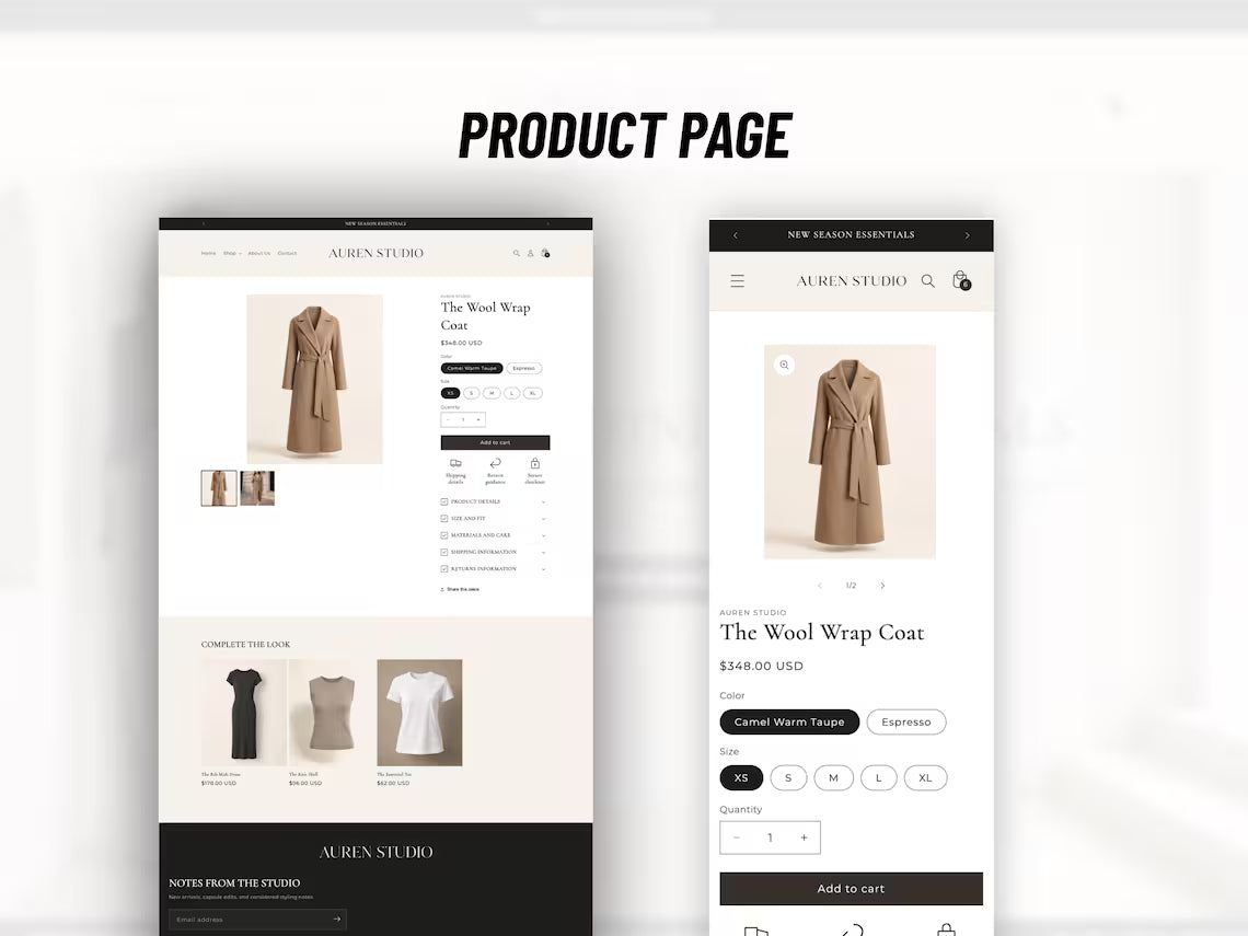Minimal Luxury Shopify Theme for Womenswear Clothing Boutiques Fashion Brands & Apparel Stores Shopify 2.0 Template
