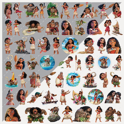 Moana Watercolor Clipart Bundle PNG Characters Set