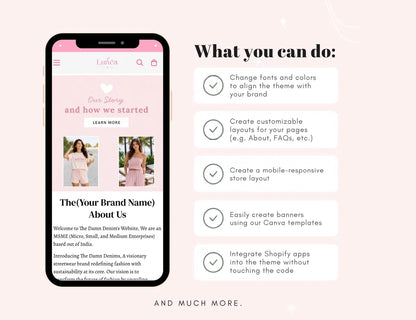Pastel Elegance Boutique Shopify Theme | Pink Shopify Template Feminine, Minimal & Cute Design | Editable Canva Templates | Shopify OS 2.0