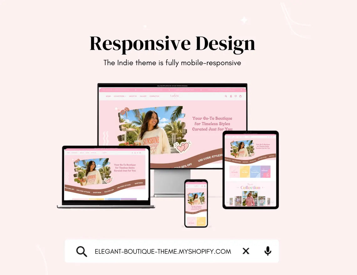 Pastel Elegance Boutique Shopify Theme | Pink Shopify Template Feminine, Minimal & Cute Design | Editable Canva Templates | Shopify OS 2.0