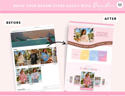 Pastel Elegance Boutique Shopify Theme | Pink Shopify Template Feminine, Minimal & Cute Design | Editable Canva Templates | Shopify OS 2.0