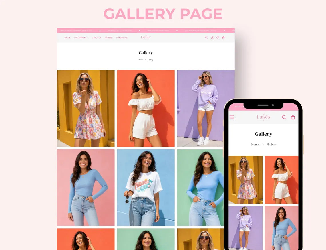 Pastel Elegance Boutique Shopify Theme | Pink Shopify Template Feminine, Minimal & Cute Design | Editable Canva Templates | Shopify OS 2.0