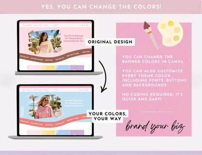 Pastel Elegance Boutique Shopify Theme | Pink Shopify Template Feminine, Minimal & Cute Design | Editable Canva Templates | Shopify OS 2.0