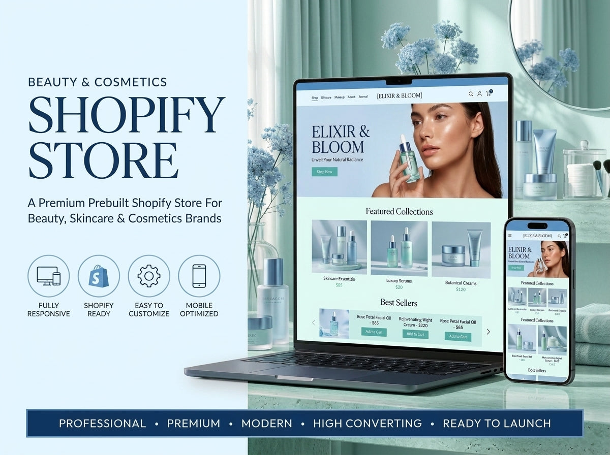 Prebuilt Shopify Store Beauty & Cosmetics