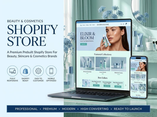Prebuilt Shopify Store Beauty & Cosmetics